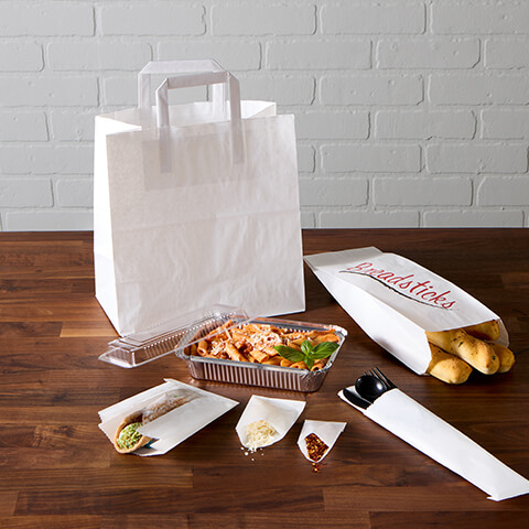 Fischer Paper Products 1903 Flat Handle Carryout Bag