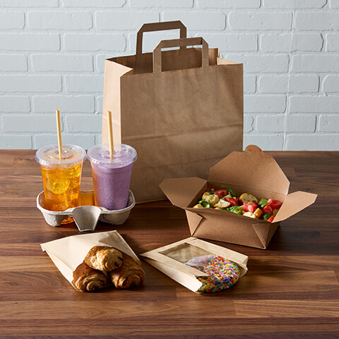 Fischer Paper Products 1904 Flat Handle Carryout Bag