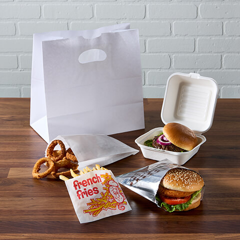 Fischer Paper Products 1913-DC Die-Cut Handle Carryout Bag
