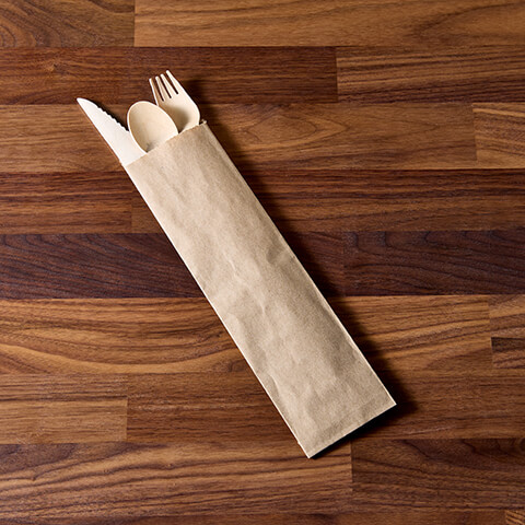 Fischer Paper Products 4NK Silverware Bags 2-3/4 x 10 Natural Kraft